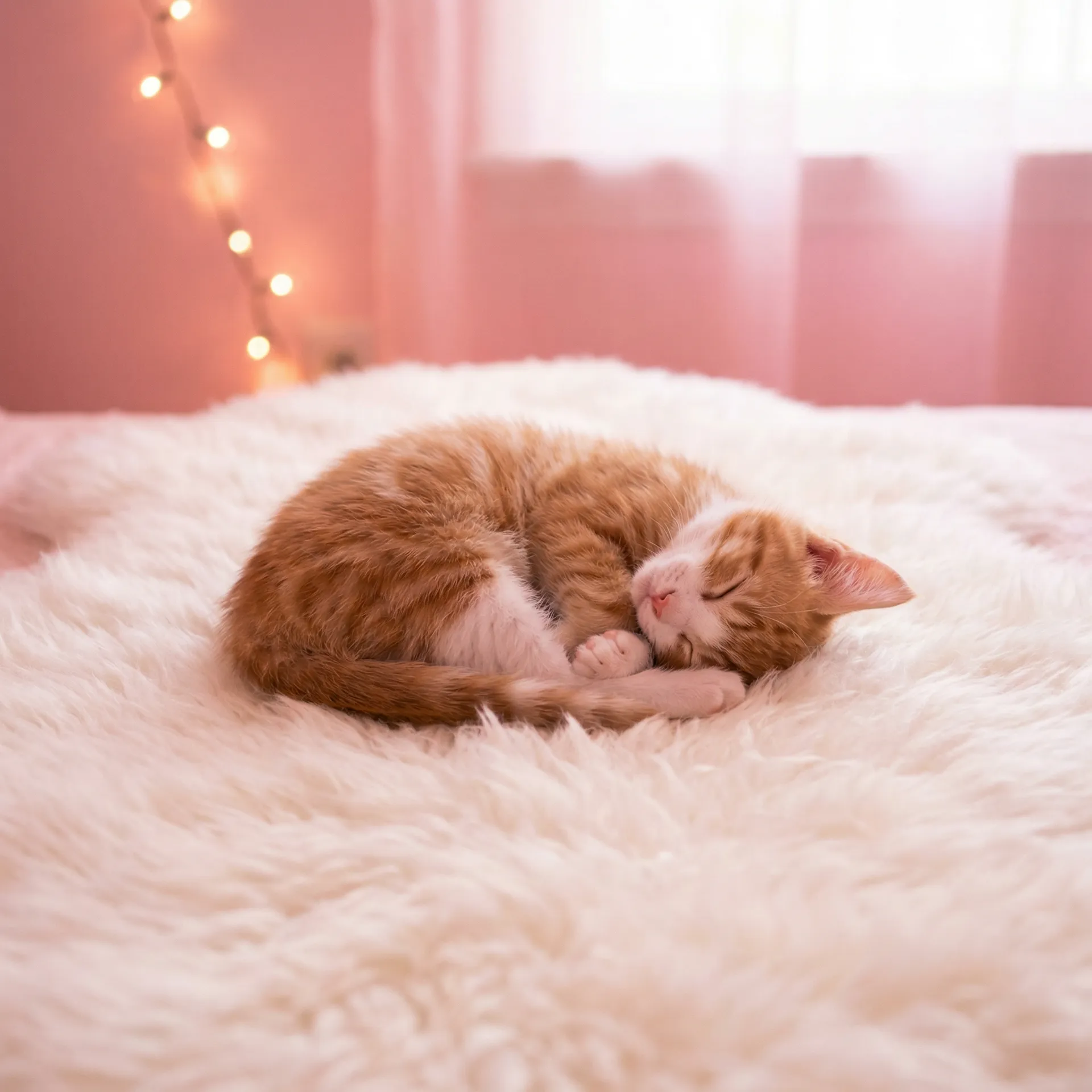 小猫蜷成一团入睡 - 免费动漫